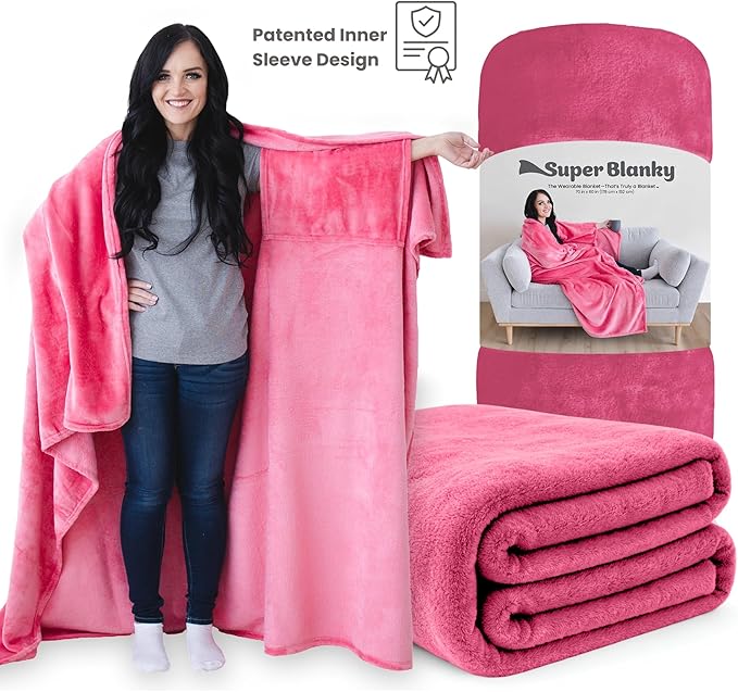 Super Blanky Wearable Blankets for Women, Adult Wearable Blanket Men, Mother's Day Gifts for Her, Wife Birthday Gift Ideas