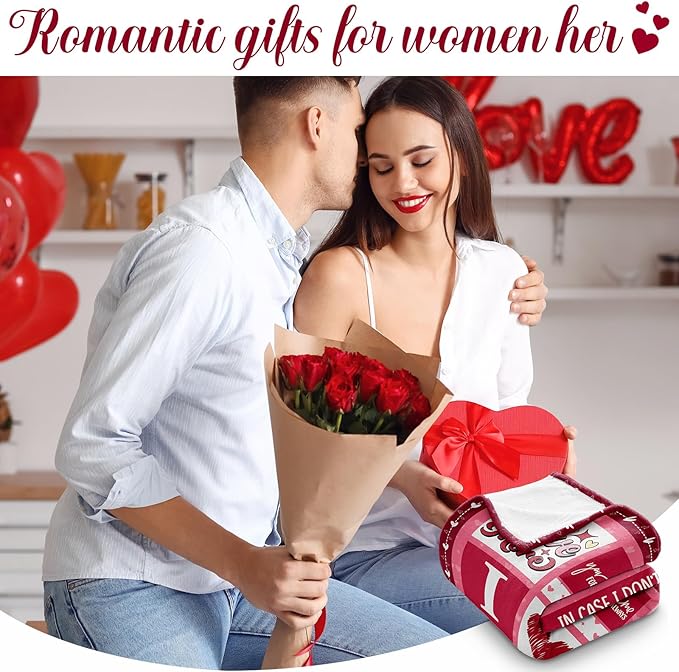 Gifts for Her, Valentines Blanket 60X50in, Romantic I Love You Gifts for Women Wife Girlfriend from Him Husband Boyfriend, Mothers Day Anniversary Birthday Unique Presents for Women Her