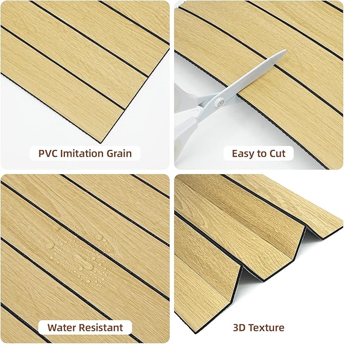 WADILE Peel and Stick Wood Slat Wall Panels 12"x24" Decorative PVC Wooden Panel Soundproof Self-Adhesive for Living Room Bedroom Accent Wall (Not Real Wood)– 20 Pack