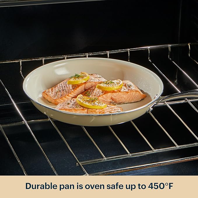 Pyrex 7-Piece Ceramic Cookware Set, Pots and Pans with Lids & Stainless Steel Handles, Healthy Nonstick Ceramic Coating, Induction Compatible Stainless Steel, PFAS Lead Cadmium BPA Free