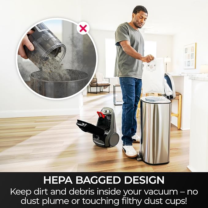 Kenmore BC3006 400 Series Pet Friendly Lightweight Bagged Canister Vacuum Cleaner 2-Motor Design with Hair Eliminator Brushroll, HEPA, LED Headlight,Extended Wand and Auto Cord Rewind, Anthracite