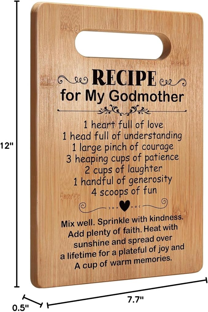 First Communion Gifts, Popular Mothers Day Gifts for Godmother, Godmother Cutting Board, Cute Godmother Gifts from Godchild, Godmom Gift for Mother's Day, Birthday