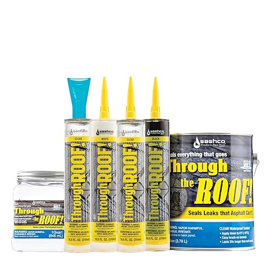 Sashco Through The Roof Sealant, 10.5 Ounce Cartridge, Clear (Pack of 12) -14010-12