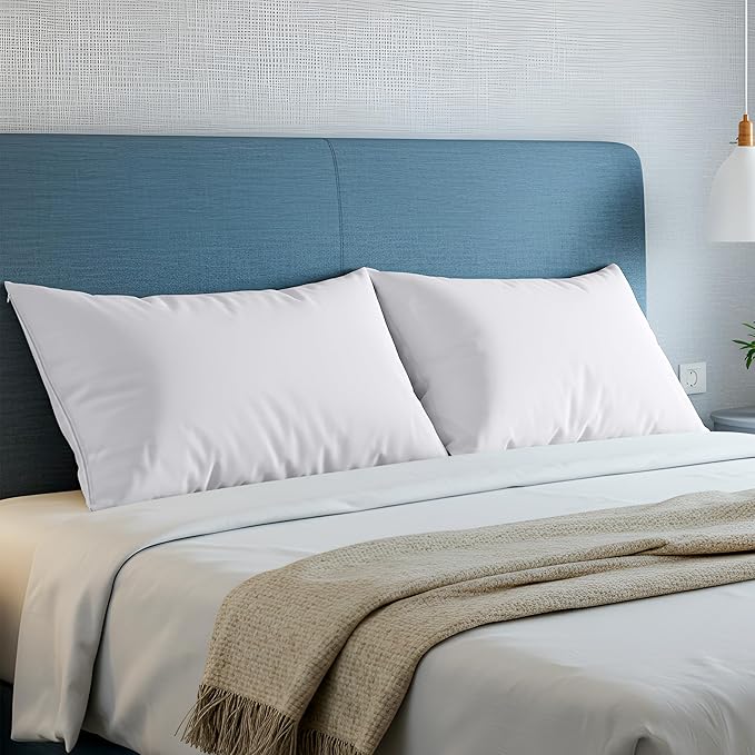 Set of 4 Pillow Protectors with Zipper King Size, Bed Bug and Dust Mite Proof Pillow Covers, Ultra Soft Pillow Encasements, Moisture Wicking and Waterproof Pillow Cases by Utopia Bedding (White)