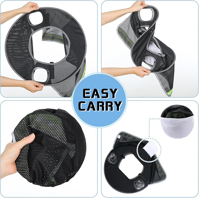 1 Set Sun Hard Hat Shade Full Brim Hard Hat Sun Visor with 2 Solar Fans and Neck Sunshade Cover UV Reflective Strap Arm Sleeves for Construction Workers Outdoor Protection(Black)