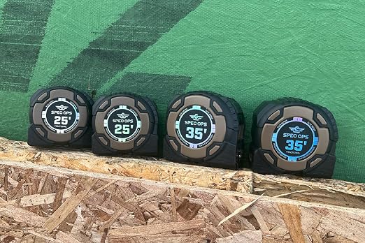 Spec Ops Tools Elite Series Tape Measure for Measuring & Layout, 1 1/4" Double-Sided Blade, Heavy Duty Military-Grade Composite Case, 35 Foot Magnetic