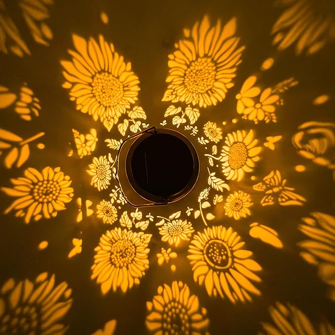 ANYTALK Sunflower Solar Lantern Lights, Outdoor Lanterns Garden Decor, Hanging Solar Lantern for Backyard Porch Patio Table Yard Balcony Lawn Pathway, Gifts for Women Grandma Mom, 1PCS