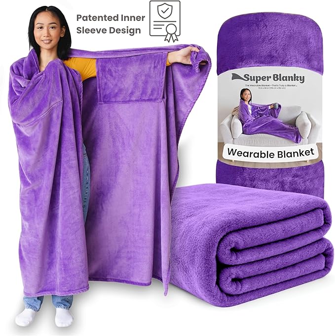Super Blanky Wearable Blankets for Women, Adult Wearable Blanket Men, Mother's Day Gifts for Her, Wife Birthday Gift Ideas
