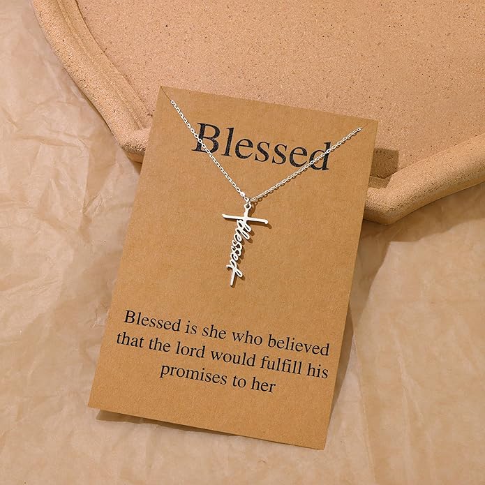 Lcherry Faith Cross Pendant Necklace for Women Religious Christian Jewelry Mother's Day Gifts for Women
