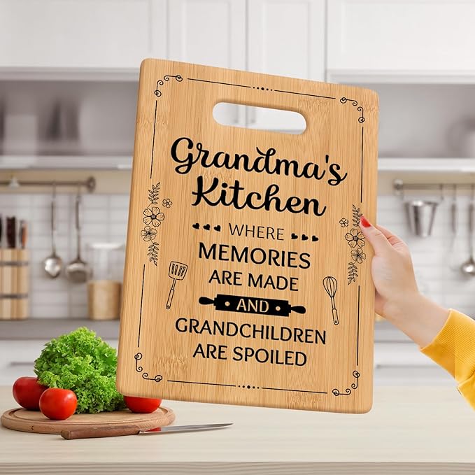 Grandma Gifts, Grandma Birthday Gifts - Unique Cutting Board - Best Gifts for Grandma from Grandchildren - Thoughtful Mothers Day Christmas Gifts for Grandma Grandmother Gift Ideas 13.2x9.3 in