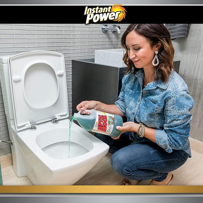 Instant Power Septic Shock - Septic Tank Treatment, Drain Cleaner Liquid Clog Remover for Septic Systems - 67.6 Fl Oz 1 Pack