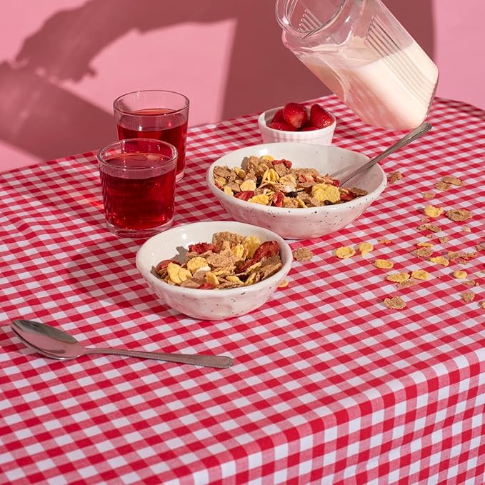 Plastic Table Cloth, 310 Ft X 54 In Disposable Tablecloth Red and White Checkered Tablecloth with Any Cut Sliding Cutters Premium PEVA Plastic Table Cloth Disposable for Picnic, Parties, Festivals