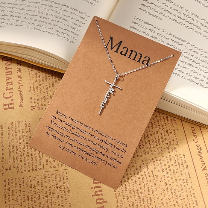 Lcherry Faith Cross Pendant Necklace for Women Religious Christian Jewelry Mother's Day Gifts for Women