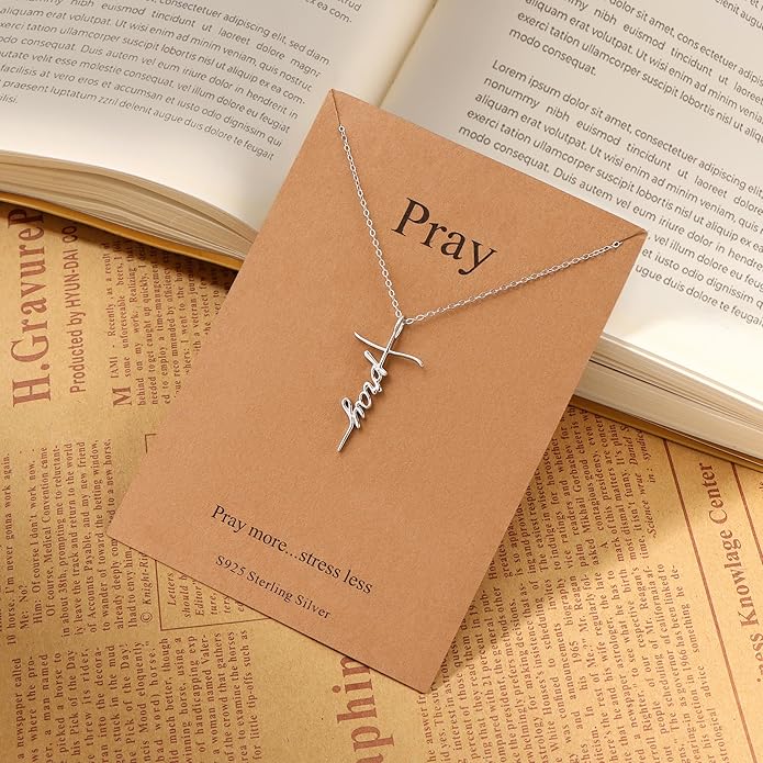 Lcherry Faith Cross Pendant Necklace for Women Religious Christian Jewelry Mother's Day Gifts for Women