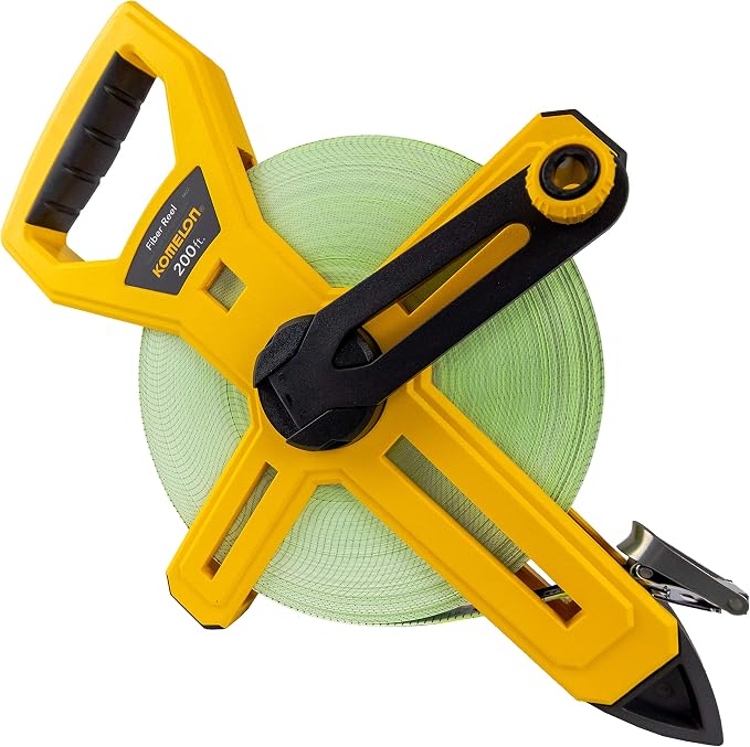 Komelon Fiberglass Tape Measure 6622, 200-Feet | Open Reel | Green | Pack of 5
