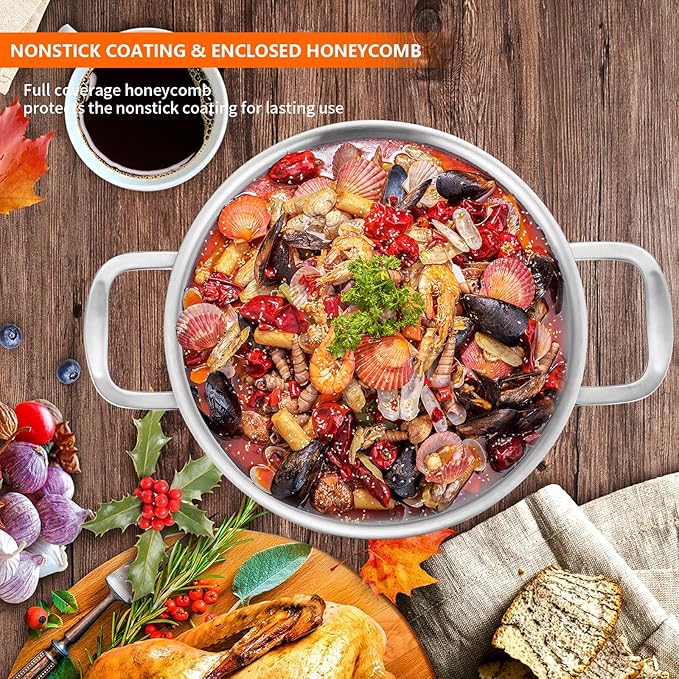 LOLYKITCH 6QT Tri-Ply Stainless Steel Sauté Pan with Lid + 8" Nonstick Fry Pan Set, Detachable Handle, Induction Compatible, Oven-Safe, PFOA-Free Cookware for Searing, Frying & Everyday Cooking