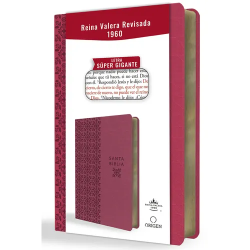 Biblia Reina Valera Revisada 1960 Letra Súper Gigante, Símil Piel Fucsia Rosada / Spanish Bible Rvr 1960 Super Giant Print, Fuchsia Pink Leathersoft - Paperback