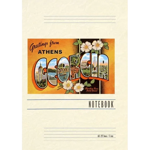 Vintage Lined Notebook Greetings from Athens - Paperback