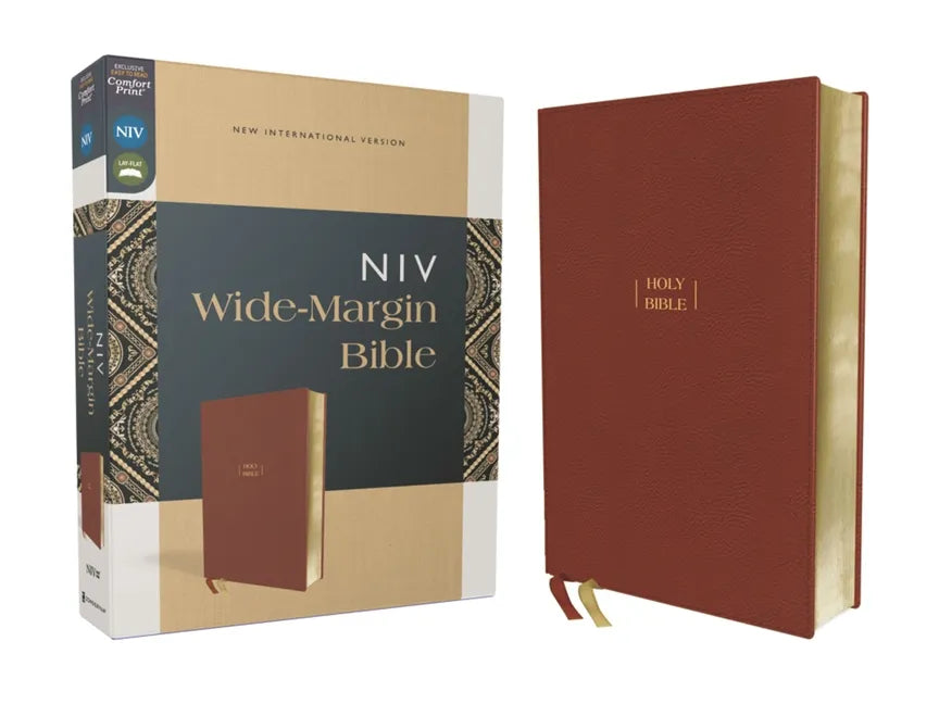 Niv, Wide Margin Bible (a Bible That Welcomes Note-Taking), Leathersoft, Brown, Red Letter, Comfort Print - Imitation Leather