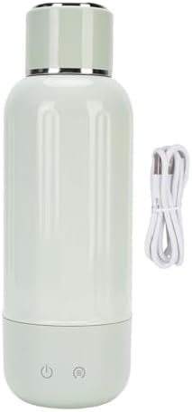 Travel Electric Kettle, 500ml Portable Rechargeable Water Heated with 5 Temperature Control and 5200mAh Battery, for Camping Car Office Travel (Green)
