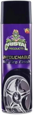 Cristal Products Untouchable Tire Shine Spray – Long-Lasting Wet Tire Finish for Deep Gloss & Protection – Waterproof Tire Shine, Easy Application, Premium Tire Cleaner Shine 8oz (1PK)