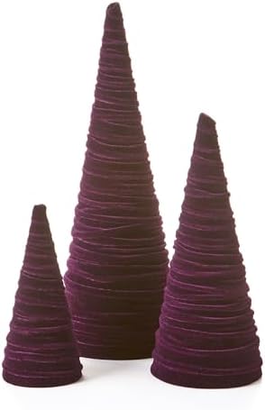 Your Heart's Content Plum Velvet Trees Set of 3 (Plum)