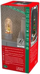 Konstsmide Christmas Decorations LED Snow Globe Christmas Market and Rotating Function/Indoor, 5 Hour Timer/Battery Operated: 3xC 1.5V (excl.)/Christmas Lantern 1 Warm White Diodes