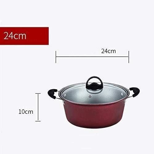 Cookware Set Pots and Pans Set 3Pcs Cookware Set Non-Stick Soup Pot with Glass Lid Wok Frying Pan Wrought Iron Cooking Pot Saucepan Set Kitchen Cooking Pot Set Cooking Pa(