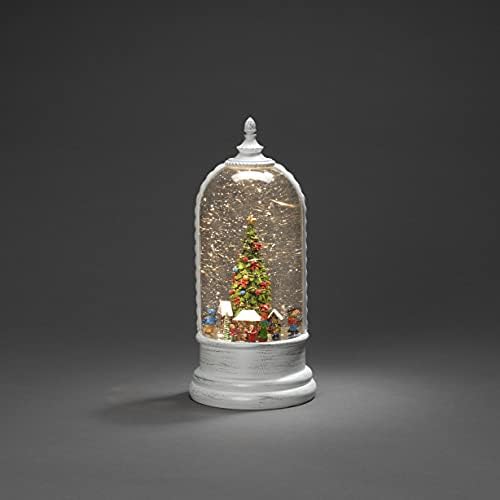 Konstsmide Christmas Decorations LED Snow Globe Christmas Market and Rotating Function/Indoor, 5 Hour Timer/Battery Operated: 3xC 1.5V (excl.)/Christmas Lantern 1 Warm White Diodes