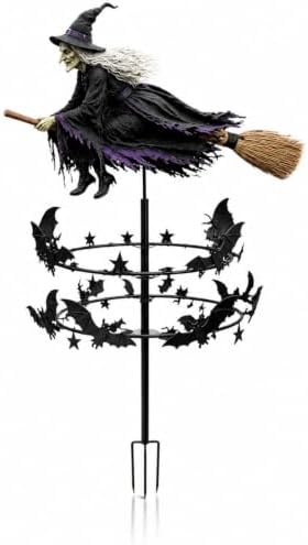 Enchanted Witch Garden Wind Spinner, 36 in Metal Halloween Yard Stake，1PCS