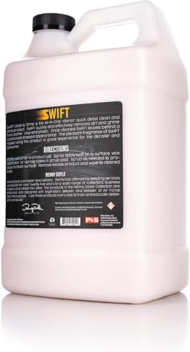 P & S PROFESSIONAL DETAIL PRODUCTS Swift Clean & Shine - Interior Cleaner & Protectant for Leather, Vinyl, Plastic - Cleans, Conditions & Leaves a Satin Finish - Fresh Scent - 1 Gallon