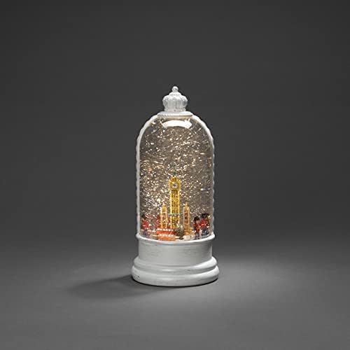Konstsmide Christmas Decorations LED Snow Globe London Scene and Rotating Function/Indoor, 5 Hour Timer/Battery Operated: 3xC 1.5V (excl.)/Christmas Lantern 1 Warm White Diodes