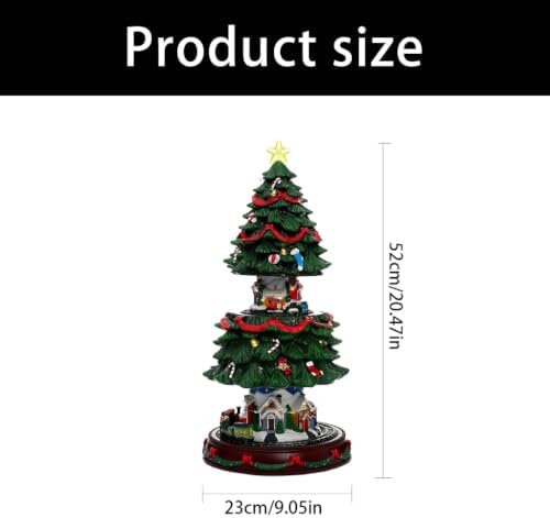 Resin Musical Christmas Tree Figure for Desk Shelf Holiday Use