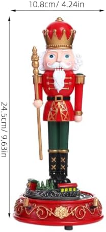 2pcs Christmas Musical Rotating Plastic Nutcracker Soldier Figurine