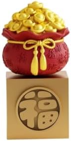 3 Pieces Rotating Ornaments with Pedestal Prosperity Tabletop Tree Piece Ornament for Collectors, New Year, Color to 1, Small