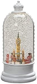 Konstsmide Christmas Decorations LED Snow Globe London Scene and Rotating Function/Indoor, 5 Hour Timer/Battery Operated: 3xC 1.5V (excl.)/Christmas Lantern 1 Warm White Diodes