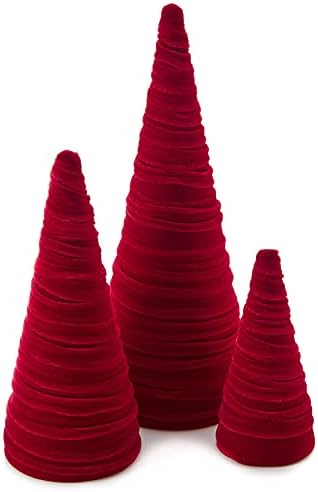 Your Heart's Content Red Velvet Trees, Set of 3 (Red)