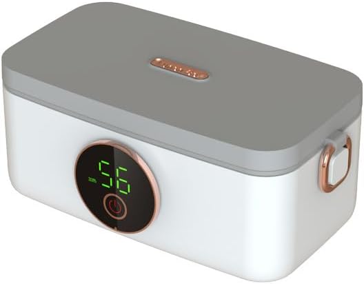 Portable Cordless Electric Heated Lunch Box for Adults,Heating Food Warmer Lunch Box,Rechargeable 16000mAh Battery,1000ml Capacity Inner Container,Lunchbox for Travel,Outdoor,Picnic,Office
