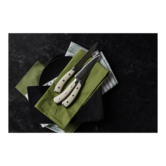 Elite Set of 8 Steak Knives - Cream