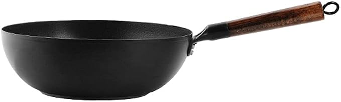 Flat Bottom Skillets Frying Pan Cast Iron Frying Pan Non-Stick Frying Pan Anti-scalding Handle Egg Roll Frying Pan Suitable for Electric Induction Cooktop-blackCooking Pa,A