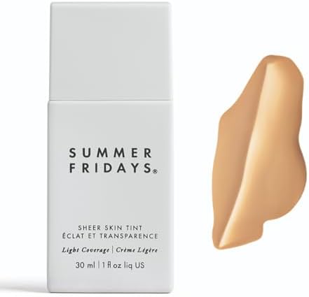 Summer Fridays Sheer Skin Tint, Lightweight Face Makeup, Shade 4 (1 Oz)