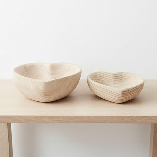 Decorative Heart Shape Bowl for Coffee Table Decor - Stylish Centerpiece Table Decoration or Home Decor Accents - Modern Kitchen Counter Decor, Key, or Candly Bowls - Set of 2, 3", 2", Brown
