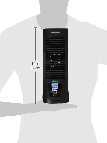 Honeywell QuietSet Personal Table Fan, Oscillating Personal Desk Fan with Quiet Operation, 4 Levels of Power and Sound, Black, HTF210B