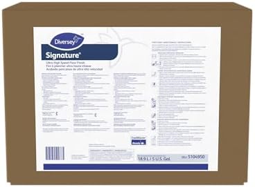 Diversey 5104950 Signature Ultra High Speed Floor Finish, Wet Look Gloss for Vinyl, Composite & Terrazzo Flooring, Envirobox, 5-Gallon