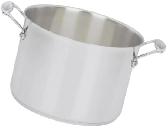 Cuisinart 766-24 Chef's Classic 8-Quart Stockpot with Cover, Stainless Steel | 8-Qt Stainless Stockpot with Lid, Aluminum-Clad Base, Induction-Ready, Oven-Safe to 550 Degree F, Riveted Handles