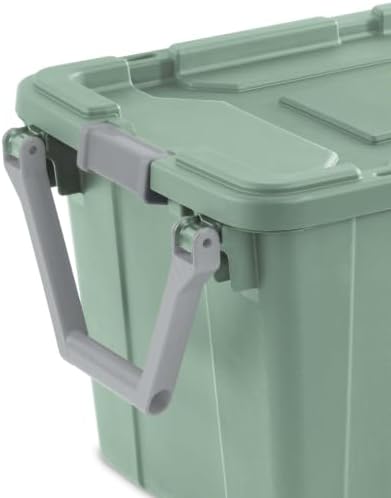 2-Pack 40 Gallon Wheeled Storage Bins With Latching Lids And Pull Handles, Heavy-Duty Rolling Totes For Garage Moving And Organization, Green