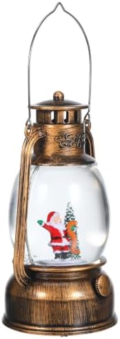Musical Snow Globe Lantern with Lights, Rotating Music Box