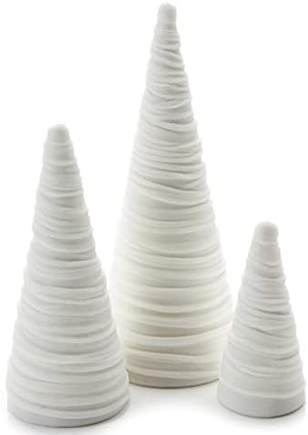 Your Heart's Content Light Ivory Velvet Trees Set of 3 (Light Ivory)