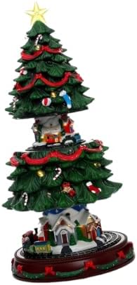 Resin Musical Christmas Tree Figure for Desk Shelf Holiday Use