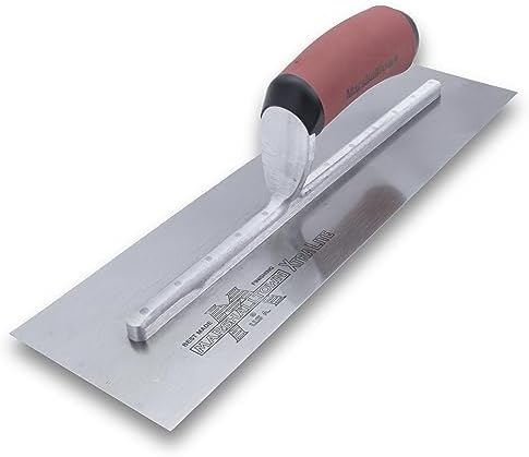 MARSHALLTOWN Finishing Trowels, DuraSoft Handle Material, 356mm Length, 114mm Width, Curved Handle Style, High Carbon Steel Blade, Made in The USA, MXS65D
